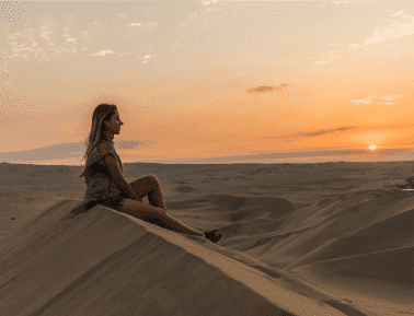 Desert safari sun set