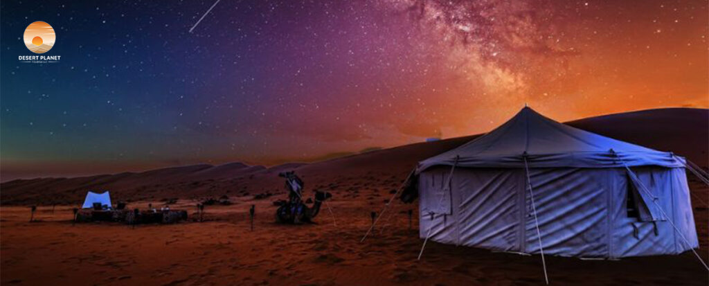 camping in dubai desert at night