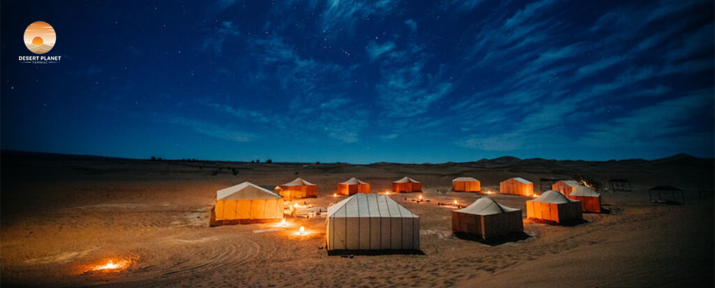 Night camping in dubai desert